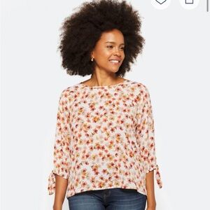NWT Medium Papermoon/Stitch Fix 3/4 Tie Sleeve Blouse